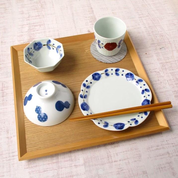 有田焼 皓洋窯 食器 小鉢 ボウル 染付 さび花つなぎリム八角中付