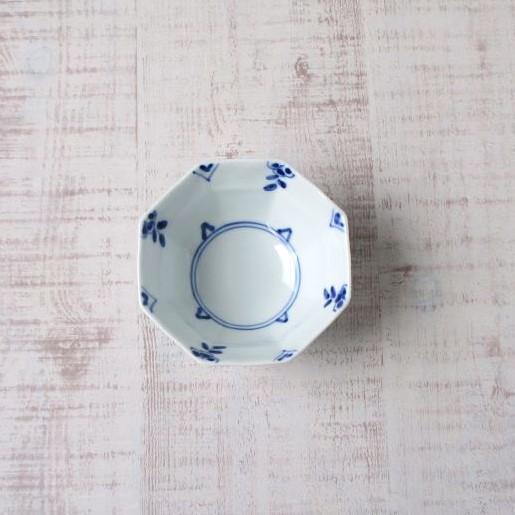 有田焼 皓洋窯 食器 小鉢 ボウル 染付 剣先小花 リム八角中付 おしゃれ