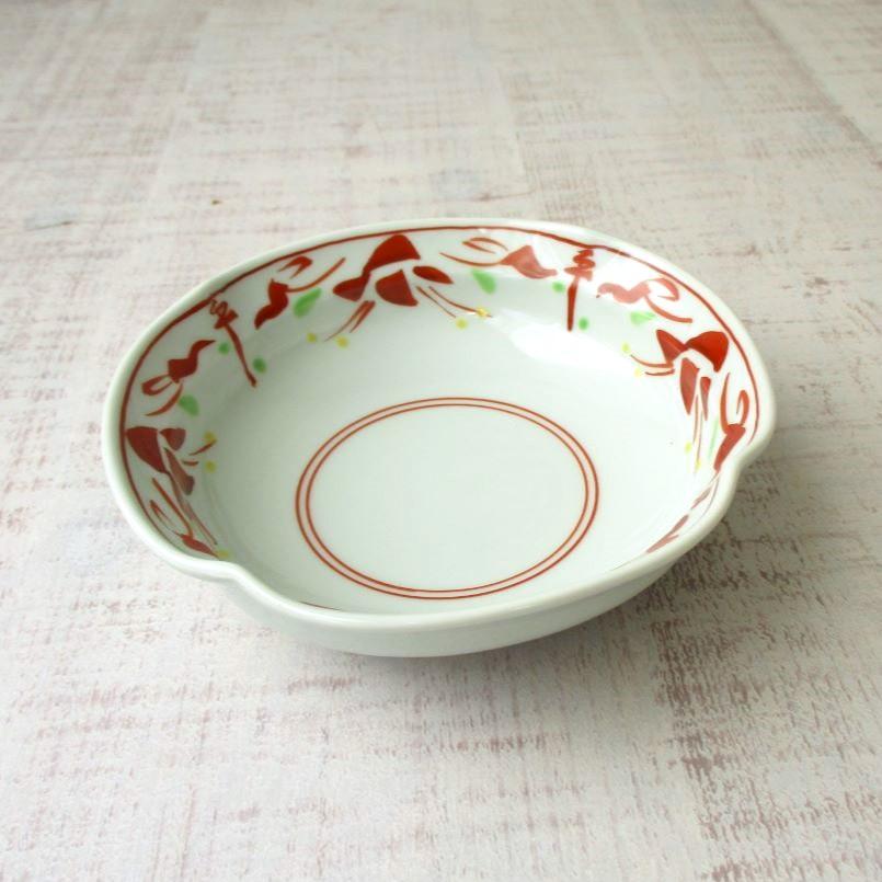 有田焼 皓洋窯 赤絵 小鉢 食器 取鉢 お皿 万歴 四方ナブリ小鉢