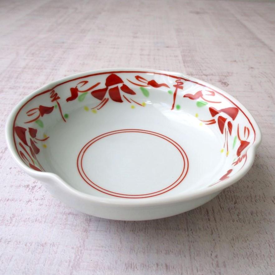 有田焼 皓洋窯 赤絵 小鉢 食器 取鉢 お皿 万歴 四方ナブリ小鉢