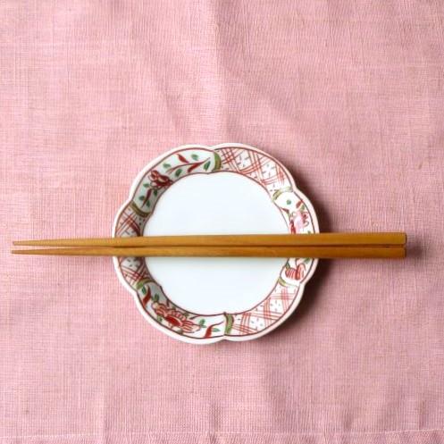 有田焼　陶祥窯　大皿　赤絵　盛り皿　飾り皿　プレート　おもてなし　パーティ 有田焼 皓洋窯 赤絵 地紋花 輪花皿S 食器 お皿 華やか 伝統 おしゃれ