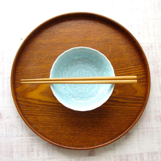 有田焼 崋山 青磁 唐草彫 小鉢 多用鉢 取鉢 デザート 鉢 サラダ ボウル