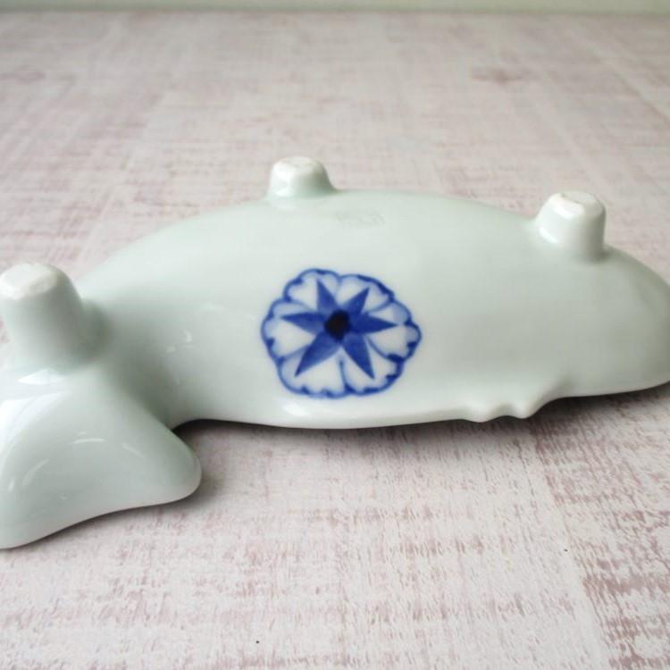 有田焼 染付 濃花絵 魚型三つ足鉢 多用鉢 刺身 鉢 お皿 美しい 上品