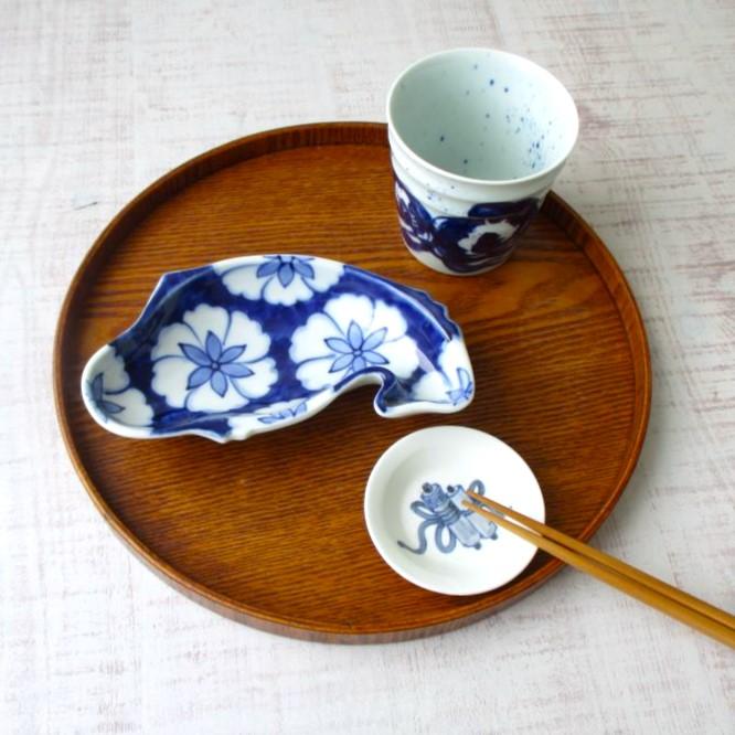 有田焼 染付 濃花絵 魚型三つ足鉢 多用鉢 刺身 鉢 お皿 美しい 上品