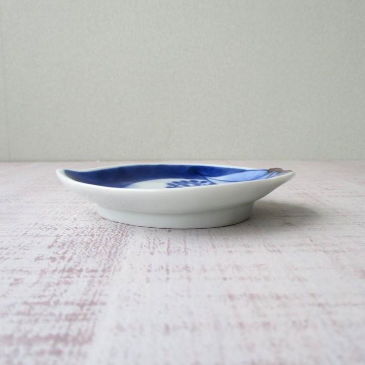 有田焼 染付 桃蛸唐草桃型手塩皿 小皿 豆皿 お皿 お醤油皿 珍味入 上品