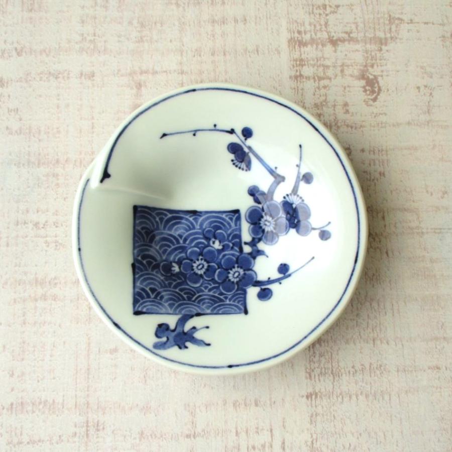 波佐見焼 染付 青海波梅図 合せ 小皿 豆皿 おしょうゆ皿 お新香皿 タレ