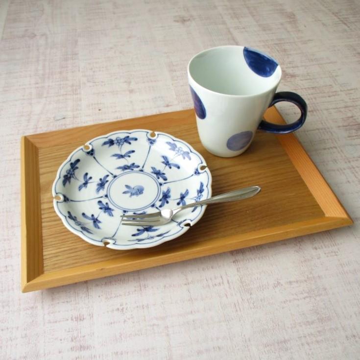 波佐見焼 染付 割草花 うさぎ 雪輪 5寸皿 丸皿 取皿 フラット皿