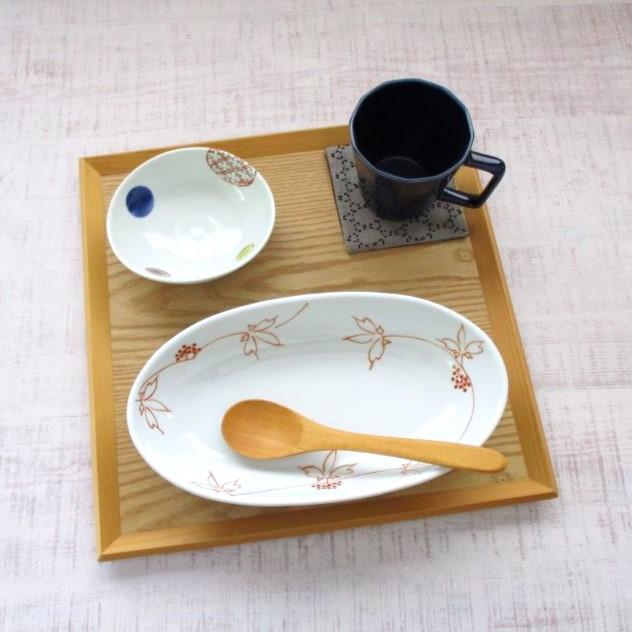 有田焼 うこぎ 赤 楕円深皿 カレー皿 パスタ皿 サラダボウル 深鉢 楕円