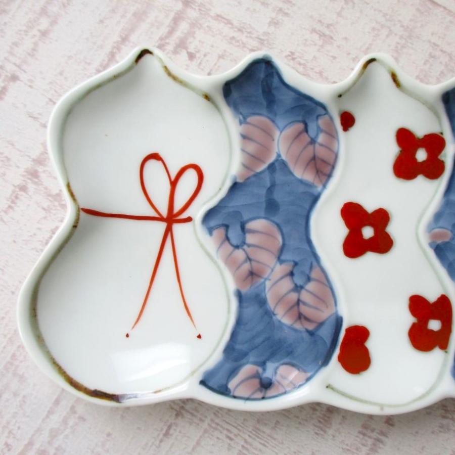 有田焼 伊万里焼 お皿 長皿 前菜皿 ひょうたん六瓢(無病)皿 おしゃれ