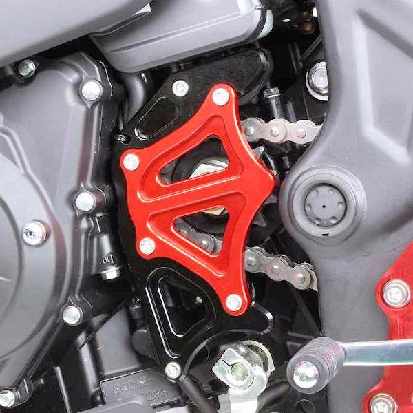 POSH ポッシュ 066201-26 スプロケットカバー ブラック/レッド YZF-R25/ABA/R3 MT-25/03の画像