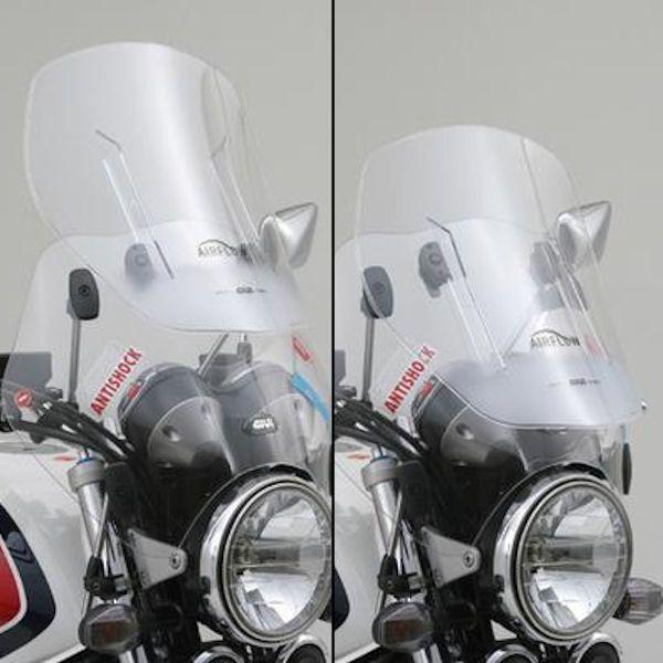 デイトナ DAYTONA 93952 GIVI ウインドスクリーン クリア AF49 H410〜530mm×W520mm Fフォーク・ハンドルクランプ 汎用 CB400SF｜motokichi