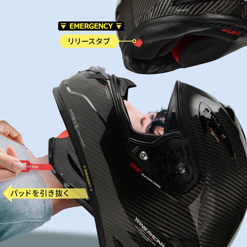 A-FORCE WINS RR 12K ドライカーボン フルフェイスヘルメット MFJ公認