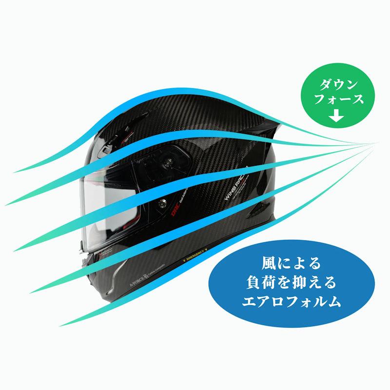 A-FORCE 【在庫あり】WINS RR 3Kカーボン フルフェイスヘルメット MFJ
