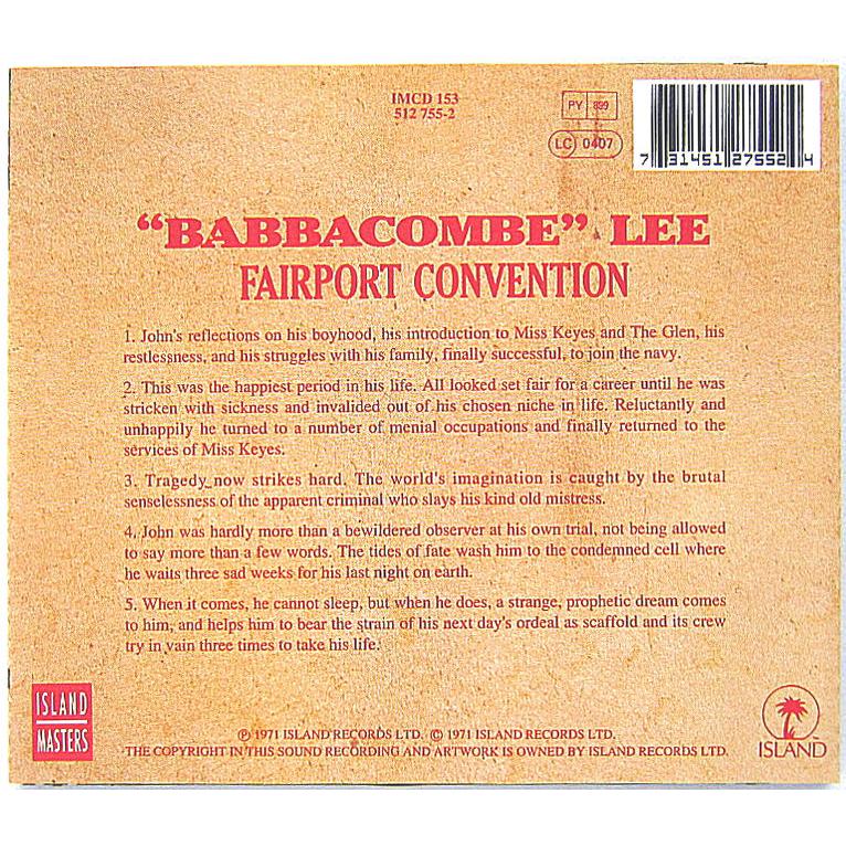 【中古】Fairport Convention フェアポート・コンヴェンション　／　 "BABBACOMBE" LEE〔輸入盤CD〕｜motomachirhythmbox｜02