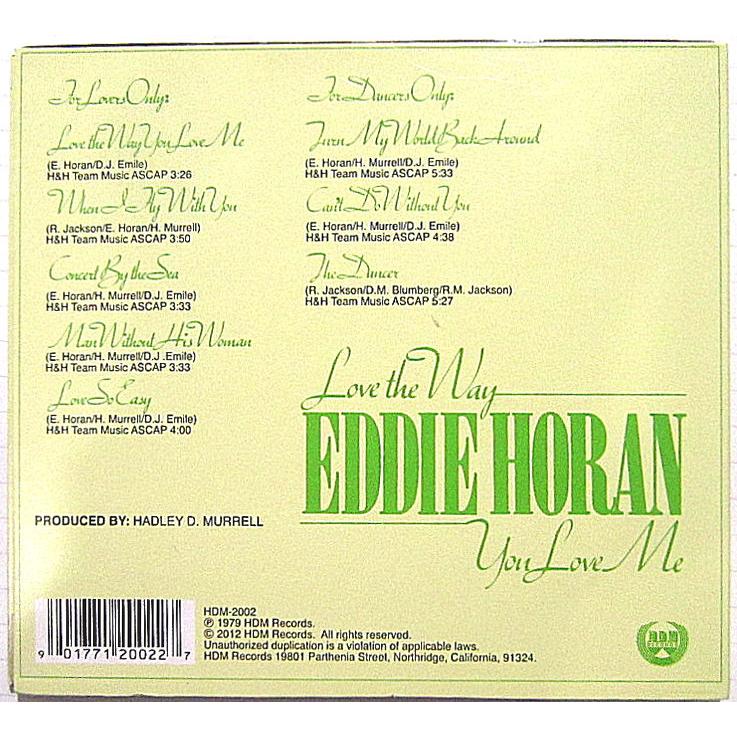 【中古】 EDDIE HORAN エディ・ホーラン　／　Love The Way You Love Me〔輸入盤CD〕｜motomachirhythmbox｜02