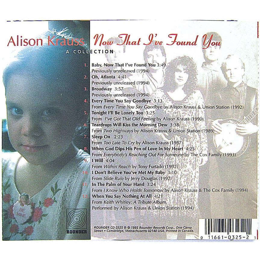 中古】ALISON KRAUSS アリソン・クラウス ／ NOW THAT I'VE