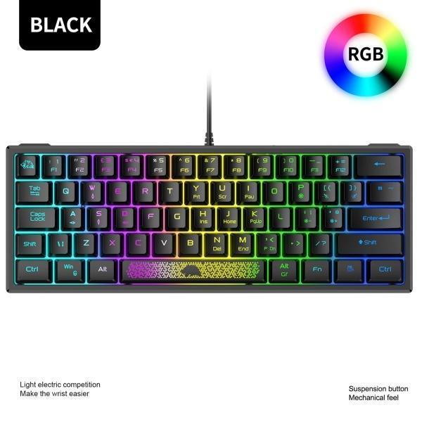 5レベルの光調整62キーゲームキーボード60％レイアウト3色プラグアンドプレイUSBK61有線RGBバックライト付きコンパクトタイピスト旅行｜motomurastore3｜07