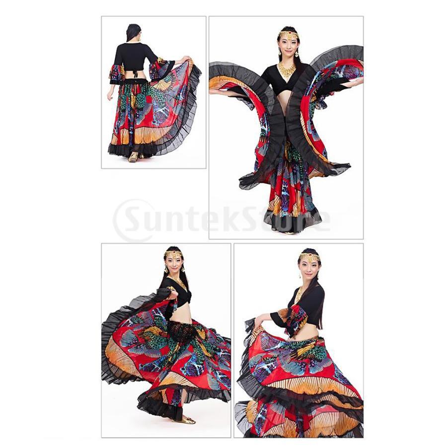 ベリーダンス25ヤードの部族のジプシーのマキシスカートのハロウィーンの踊りの衣装｜motomurastore3｜07