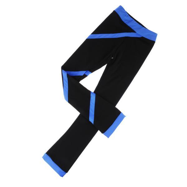 アイスフィギュアスケートパンツ通気性の高いタイトなスパイラルストライプスポーツウェア - ブルー155cm｜motomurastore3｜05