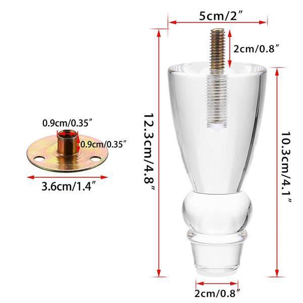 4 ピースアクリル家具脚キッチンキャビネット足クリア DIY ソファ脚キャビネットサポート脚ソファナイトスタンド家の装飾｜motomurastore3｜07