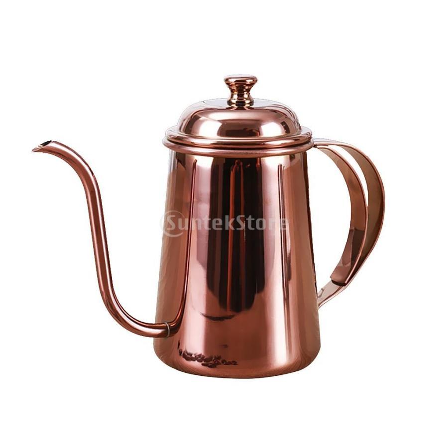 650ml ステンレス製 コーヒーポット ティーケトル グースネック 紅茶.モカに適用 5色選べ - ローズゴールド  16.5×9.5cm｜motomurastore3｜02