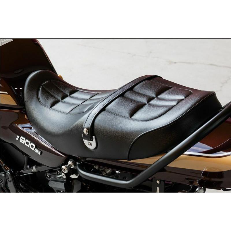 Z900RS/CAFE シート Z1/Z2タイプ 艶有りブラック GEL入り ベルト付属