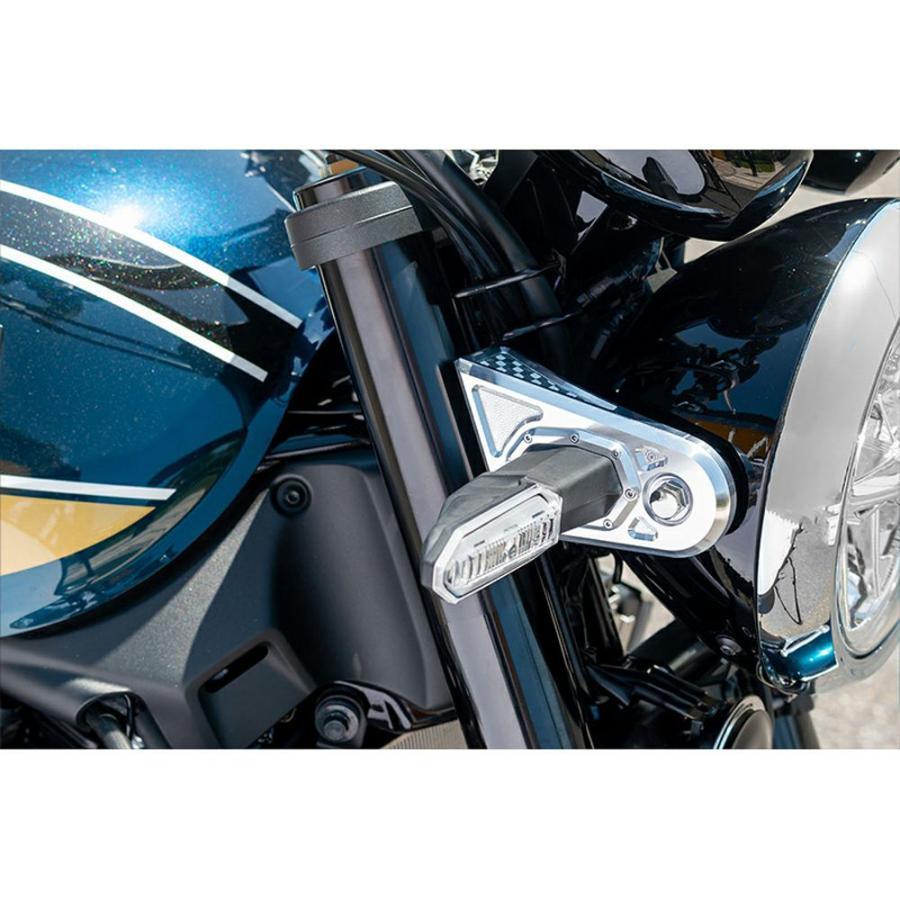Z900RS/CAFE/SE ビレットハニカム・ヘッドライトステーカバー (ブラック) アーキの画像