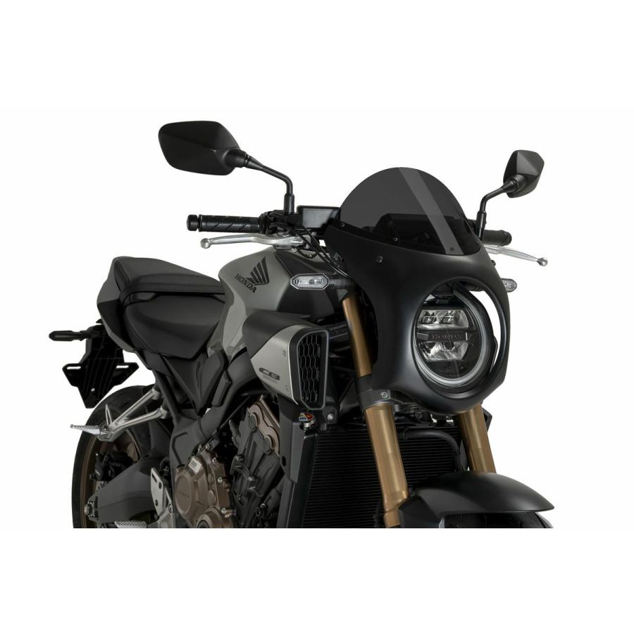 CB650R カーボンファイバー 調　カウルセット ブラック プーチ(Puig) レトロ フロントカウル フェアリング スクリーン CB650R
