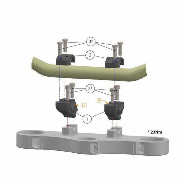 Z400/Z250 2018- ファットバー変換用ハンドルバーライザー 30mm UP