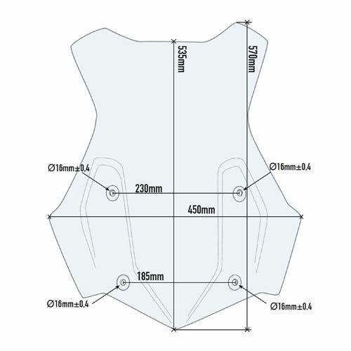 BMW R1200GS/R1250GS ウインドスクリーン 53.5x45 クリア GIVI