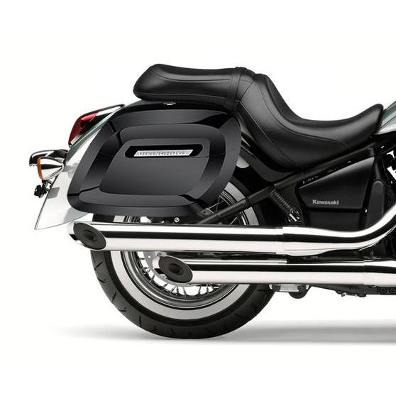 です！ バルカン 900 クラシック グロスブラック ラージ サドルバッグ ラメラ