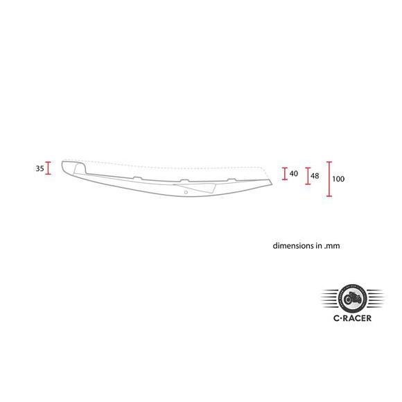 C-RACER スクランブラーシート SR400/SR500用 ラゲッジ・ラック付き 