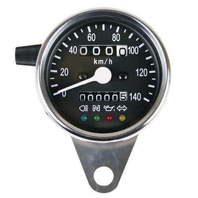 グッズ（goods）　機械式スピードメーターφ60 SR400ハーネス付 グッズ(GOODS) 機械式スピードメーターφ60 インジゲーターランプ付 1:5