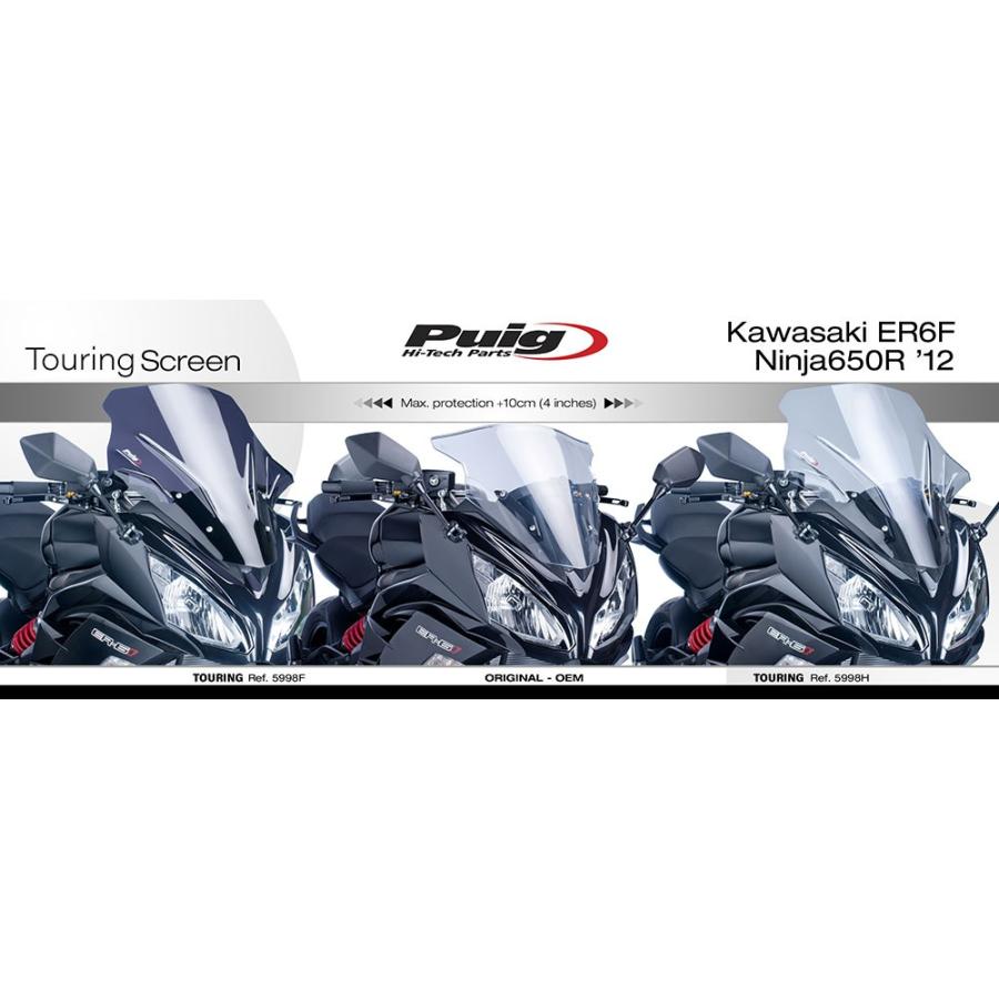 プーチ(Puig) レーシングスクリーン ダークスモーク ER-6f/Ninja650 12