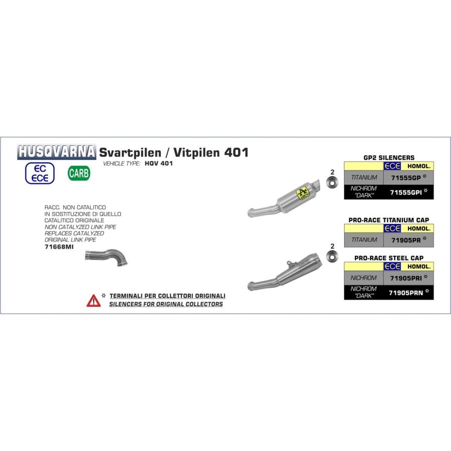 ARROW (アロー) スリップオンマフラー ハスクバーナ スヴァルトピレン