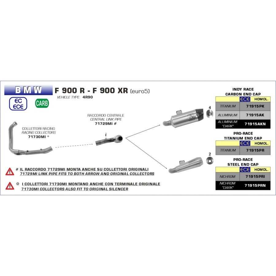 ARROW (アロー) スリップオンマフラー BMW F900XR F900R 2020- EURO5