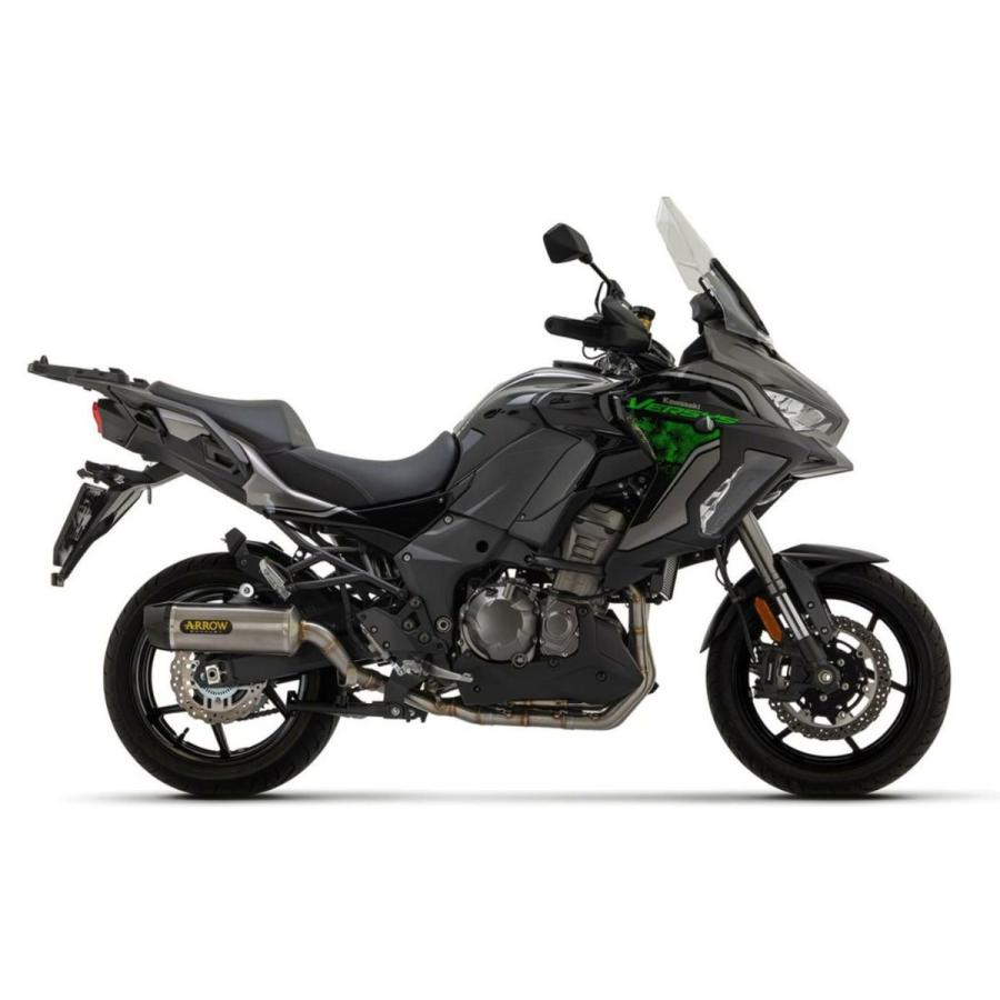 カワサキ Versys1000 インディーレース スリップオンマフラー チタン/アルミシルバー/ブラック EURO5適合品 ARROWの画像