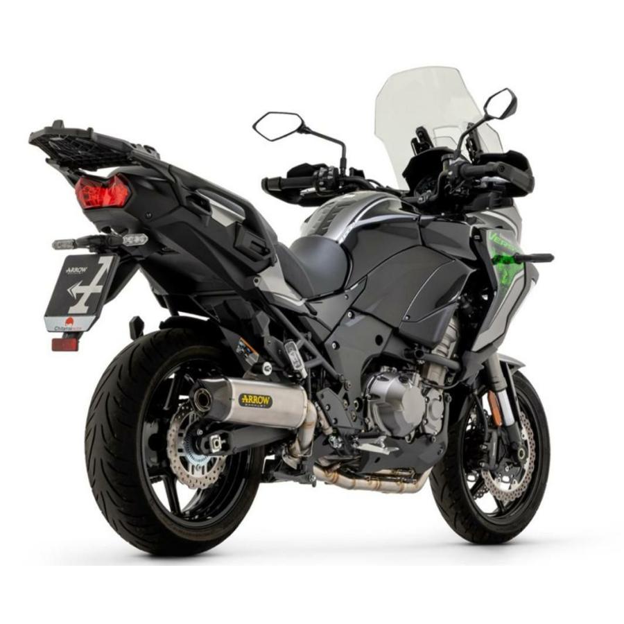 カワサキ Versys1000 インディーレース スリップオンマフラー チタン/アルミシルバー/ブラック EURO5適合品 ARROWの画像