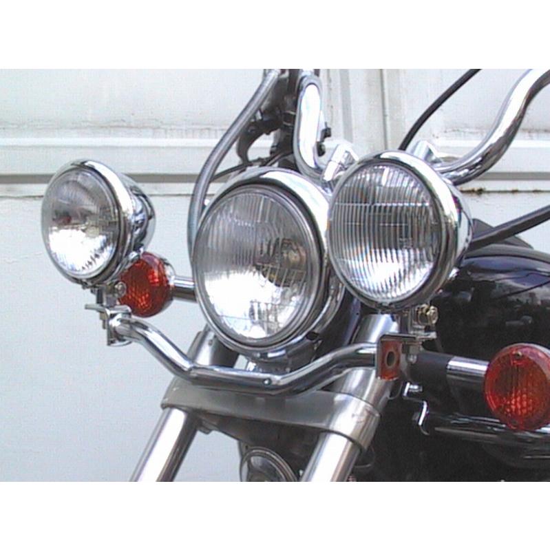フェーリング(Fehling) ともし火赤ちょうちん ヘッドライトステー 後付前照灯用 クローム VS600/1400 イントルーダー