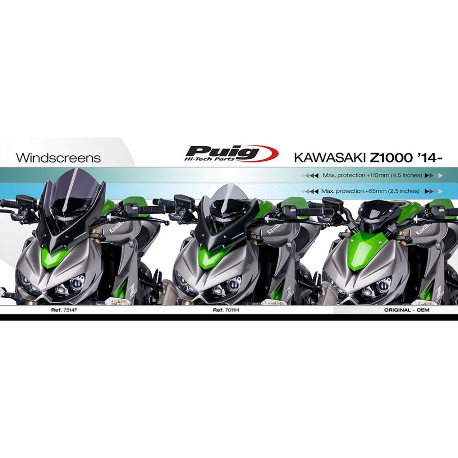 プーチ(Puig) ツーリングスクリーン グリーン Z1000 14- 7514V