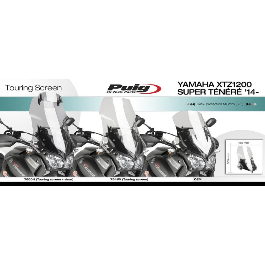 ヤマハスーパーテネレ1200ZE専用　Puigプーチツーリングスクリーンクリア プーチ(Puig) ツーリングスクリーン クリア XT1200Z スーパーテネレ 14