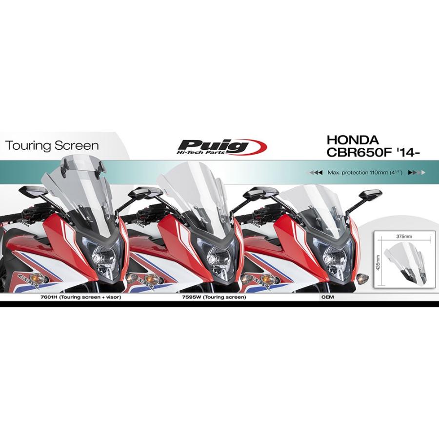 プーチ(Puig) ツーリングスクリーン ダークスモーク CBR650F 7595Fの画像