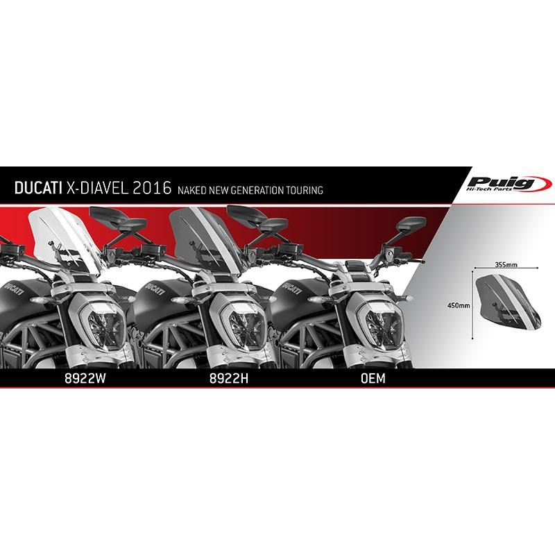 プーチ(Puig) ツーリングスクリーン スモーク DUCATI X-ディアベル