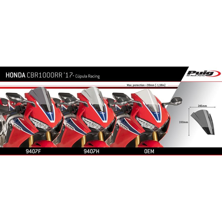 プーチ(Puig) レーシングスクリーン ダークスモーク CBR1000RR/SP 17- 9407F