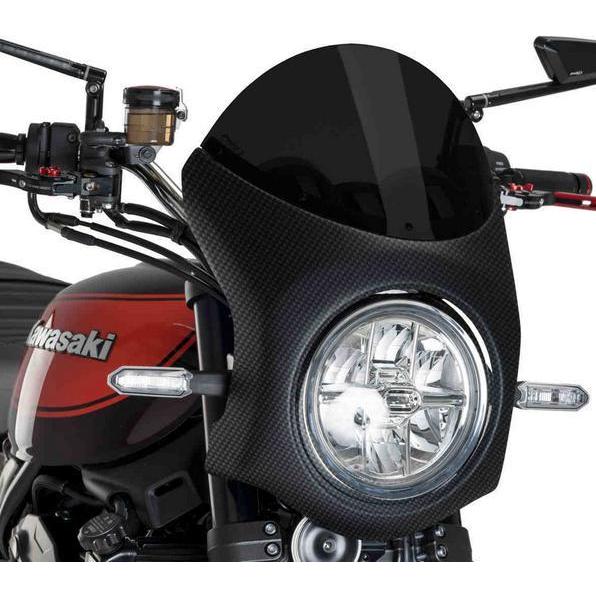 プーチ(Puig) レトロ フロントカウル フェアリング スクリーン Z900RS 2018- ダークスモーク カーボンルック