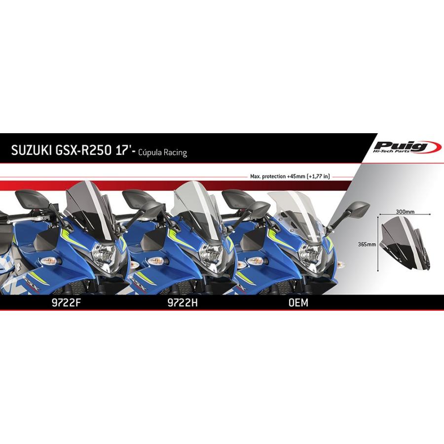 プーチ(Puig) レーシングスクリーン クリア GSX-250R 9722W