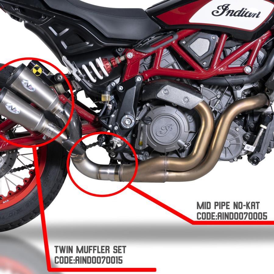 インディアン FTR 1200 レーシング・ミッドエキゾーストパイプ