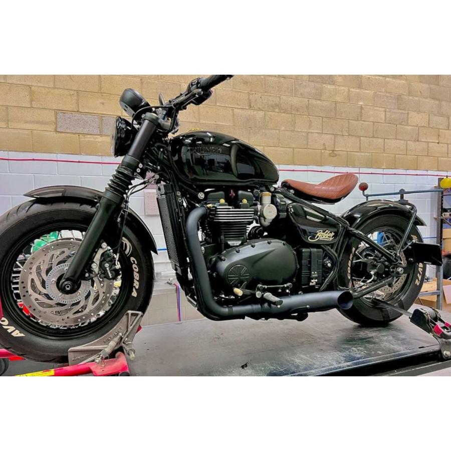 トライアンフ ボンネビルボバー／ボバーブラック 18〜24 ドラッグサイレンスド フルエキゾーストシステム ステンレス鋼 陶芸黒いこと  HITCHCOX