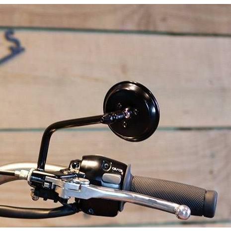 ミニラウンドミラー 8cm M10 サテンブラック BAAK : モトパーツ バイク