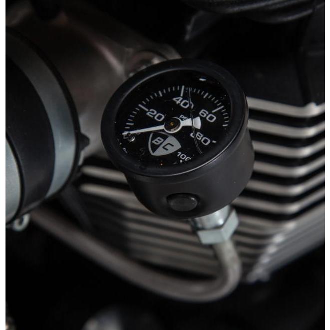 ブリティッシュカスタム ブラック 油圧計 空冷ツイン トライアンフ バイク